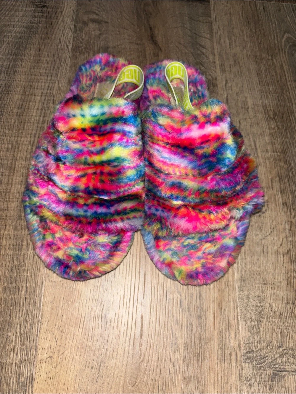 UGG Women's Multicolor Faux Fur Slide Slippers